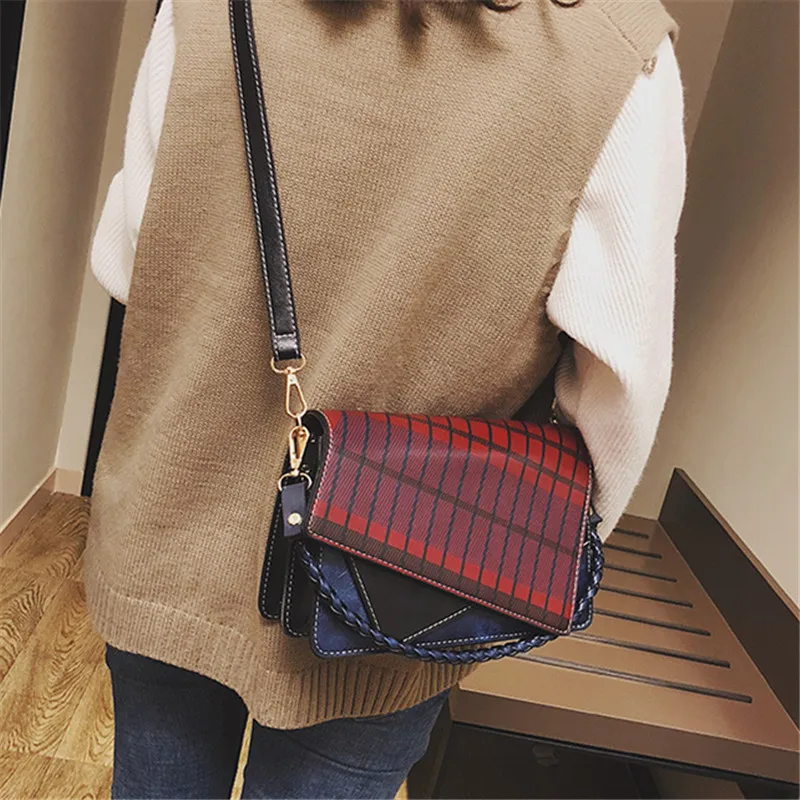 

2019 Fashion Leather Day Clutch One Shoulder Cross-body Bag SmallPattern Leather Clutch Women's lattice brand original design