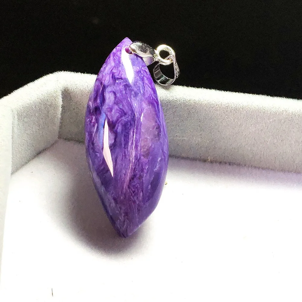 

Genuine Natural Purple Charoite Pendant Russian Woman Charoite 36x16x10mm Gemstone Healing Necklace Drop Shipping AAAAA