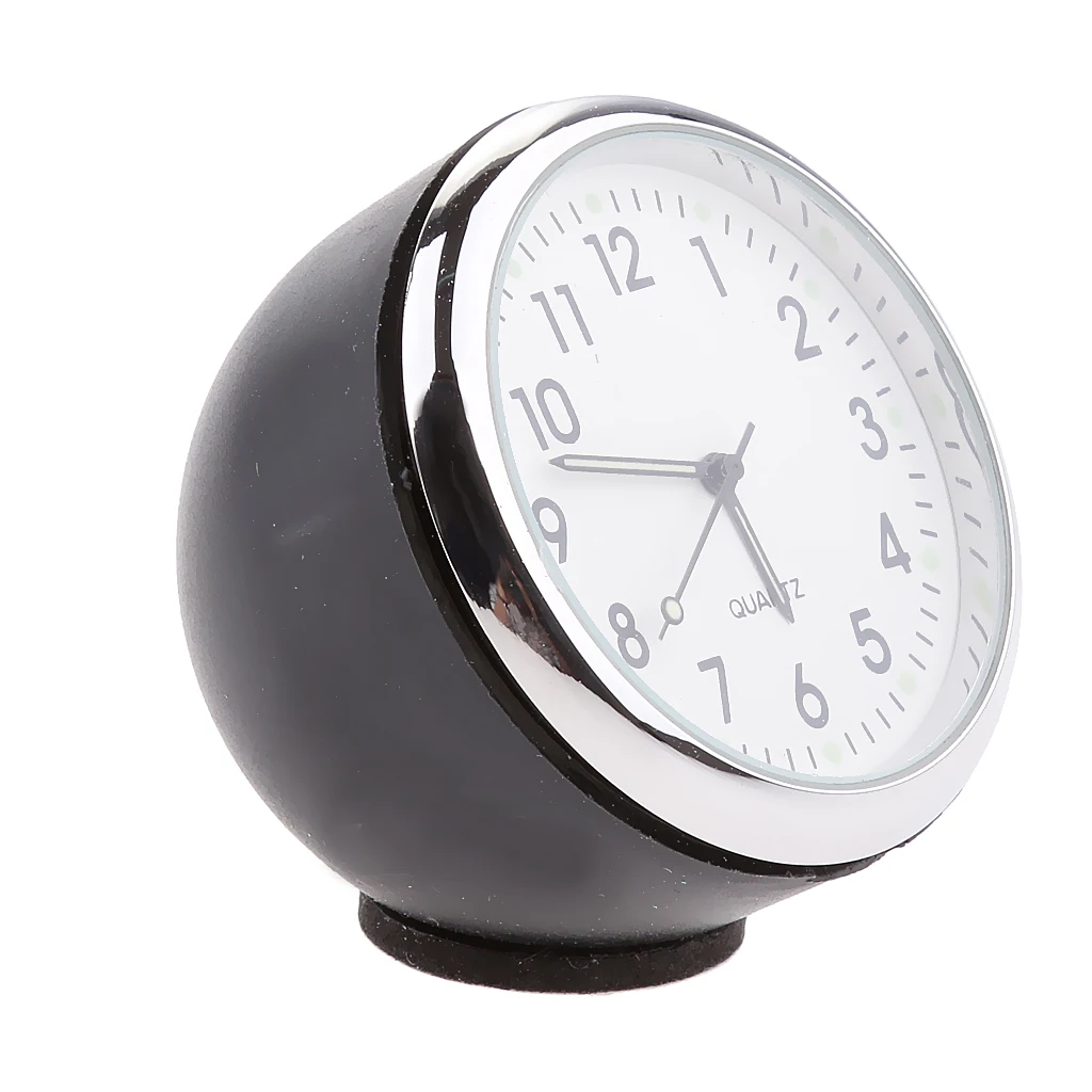 Fluorescent White Car Dash Mini Quartz Watch Clock Stainless Steel ABS Plastic Housing & Glass Lens