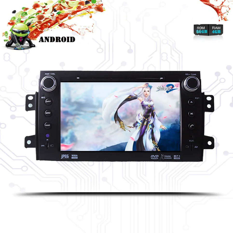 Clearance Android 9.0 Car Stereo 8 Core DVD For Suzuki SX4 06-2013 Auto Radio RDS GPS Glonass Navigation Audio Video Multimedia Bluetooth 4