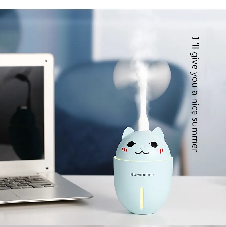 Увлажнитель с милым котом, мультипликационный увлажнитель воздуха для домашних животных, 320 мл, большой объем, USB диффузор, многофункциональный увлажнитель