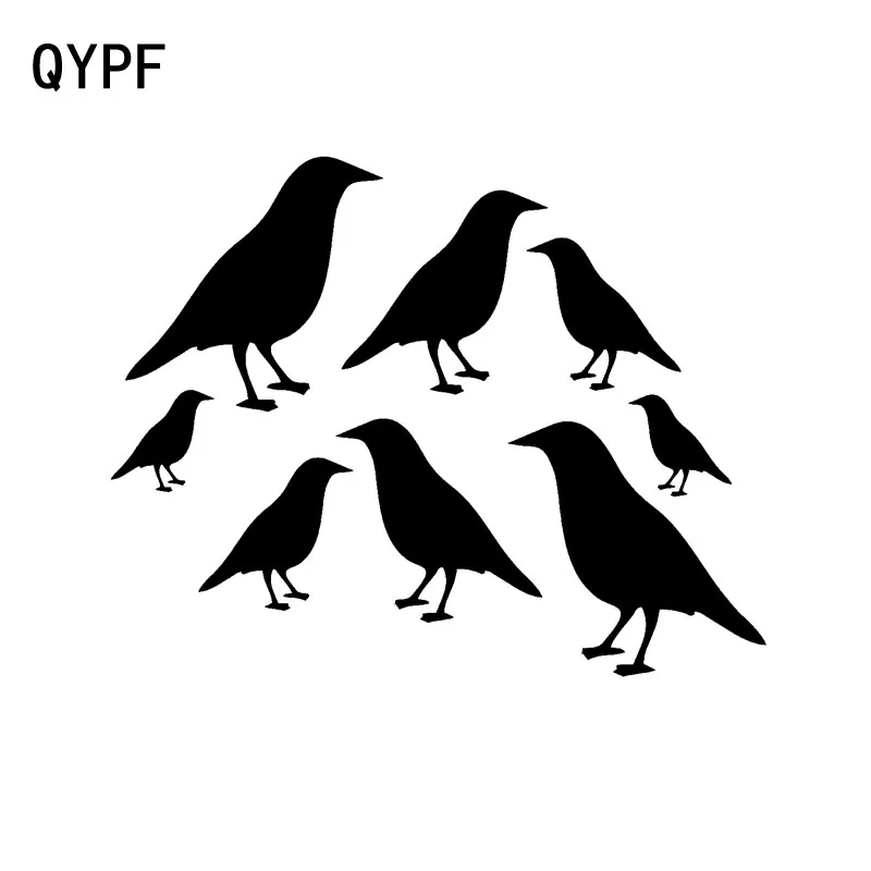 QYPF 16 см * 12 6 мультяшный Забавный 8 примитивных Воронов виниловый Автомобильный