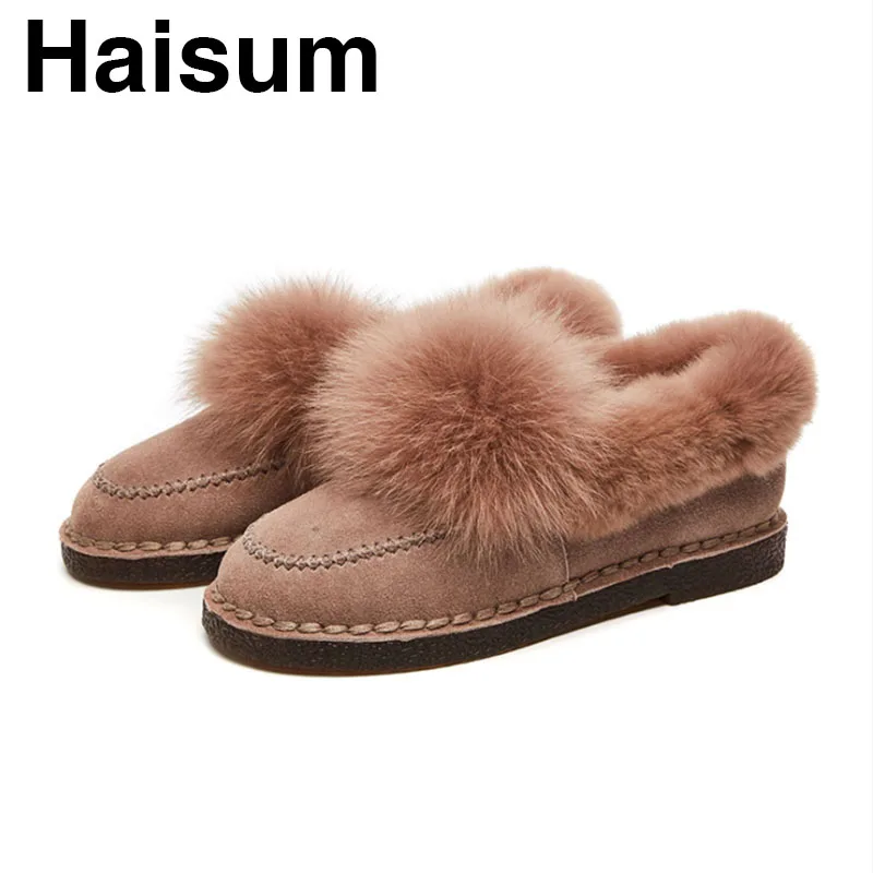

Women's snow boots plus velvet flat non-slip warm Cow Suede cute cotton shoes snow boots H-X8823-1