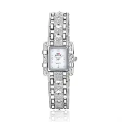 Серебряные женские наручные часы Роскошные повседневные часы Женское платье повседневные наручные часы кварцевые часы подарок Relogio Feminino # C