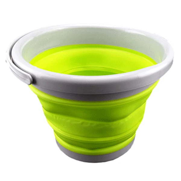New Sale Collapsible Folding Pop Up 5L Buckets Lids Green Camping NEW ColourGreenin Water Bags