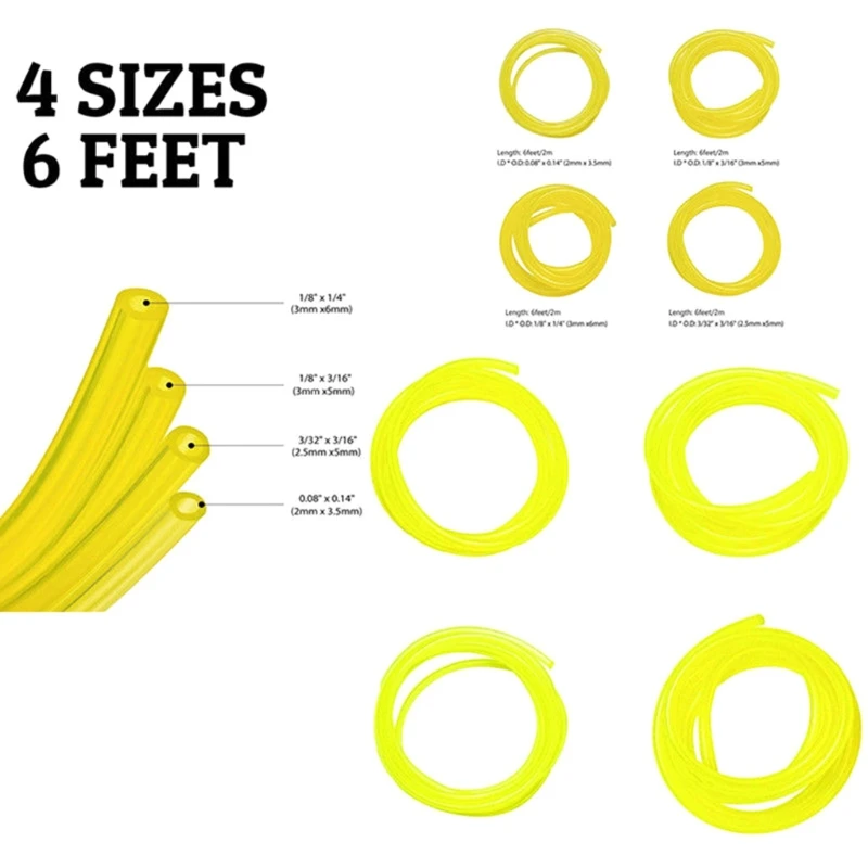 Новый 4 Размеры бензиновое горючее линии шланг трубки для общего 2 цикл Малый двигатели автомобиля и бензопилы Новый