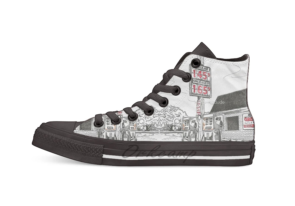 GAS PUMPS Design breathable Casual High Top lace-up Canvas shoes sneakers For Drop shipping | Спорт и развлечения
