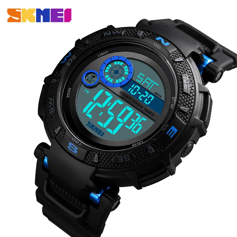 

SKMEI Fashion Outdoor Sports LED Digital Watches Men's Luxury Brand Countdown Army Military Waterproof Clock relogio masculino