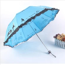 Супер анти-УФ солнце защитный Зонт фортепиано девушка 3 складной зонтик дождь зонты