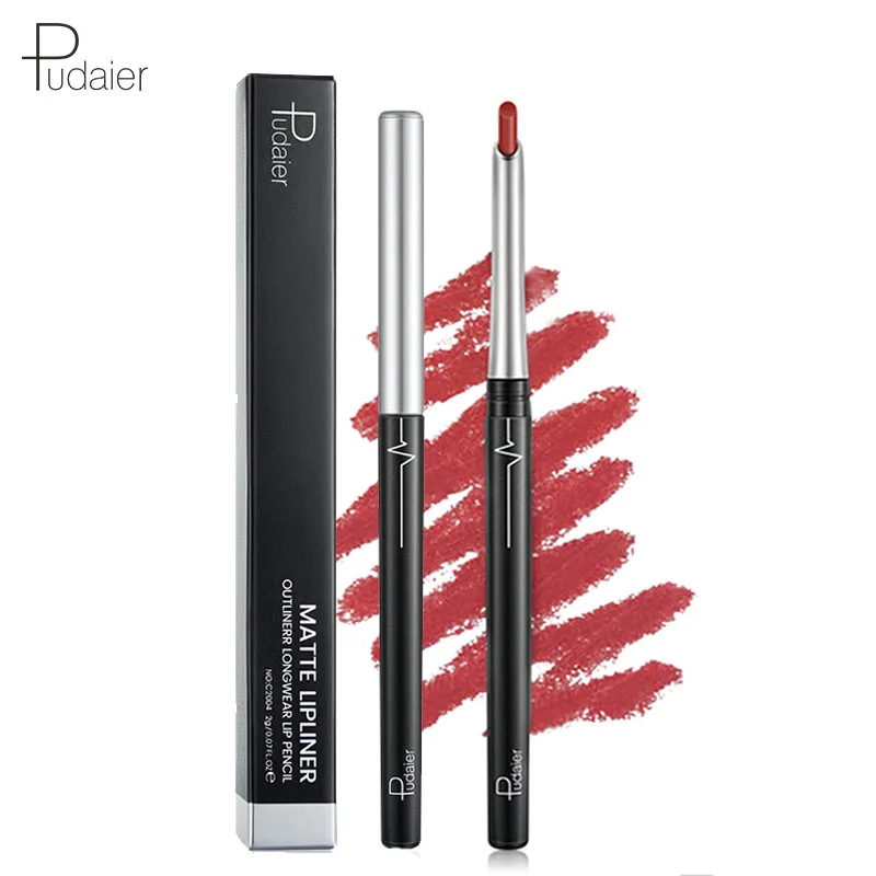 

Pudaier 17 color lip pencil Waterproof Lipstick pen ultra-lightweight lip liner makeup long lasting lipliner tin of sexy make up