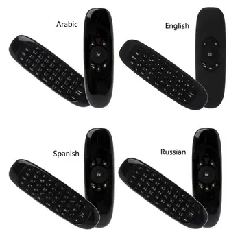 

2019 New Russian English C120 Fly Air Mouse 2.4G Mini Wireless Keyboard Rechargeable Remote Control for PC Android TV Box