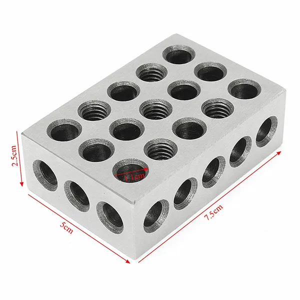 Machifit 2pcs 1x2x3 Inch Blocks 23 Holes Parallel Clamping Milling Tool Precision 0.0001 Inch