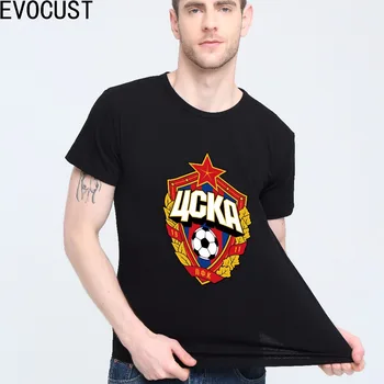 

The central cska Moscow Russia LOGO T-shirt Top Lycra Cotton Men T shirt New Design High Quality