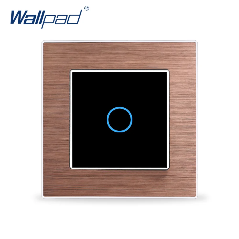 Настенный сенсорный переключатель Wallpad 1 клавиша 2 канала роскошная черная кнопка