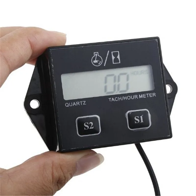

1 X Digital Motorcycle Tachometer Car Hour Meter 2&4 Stroke Engine Spark For Boat/Motorcycle/Bike 12V Car