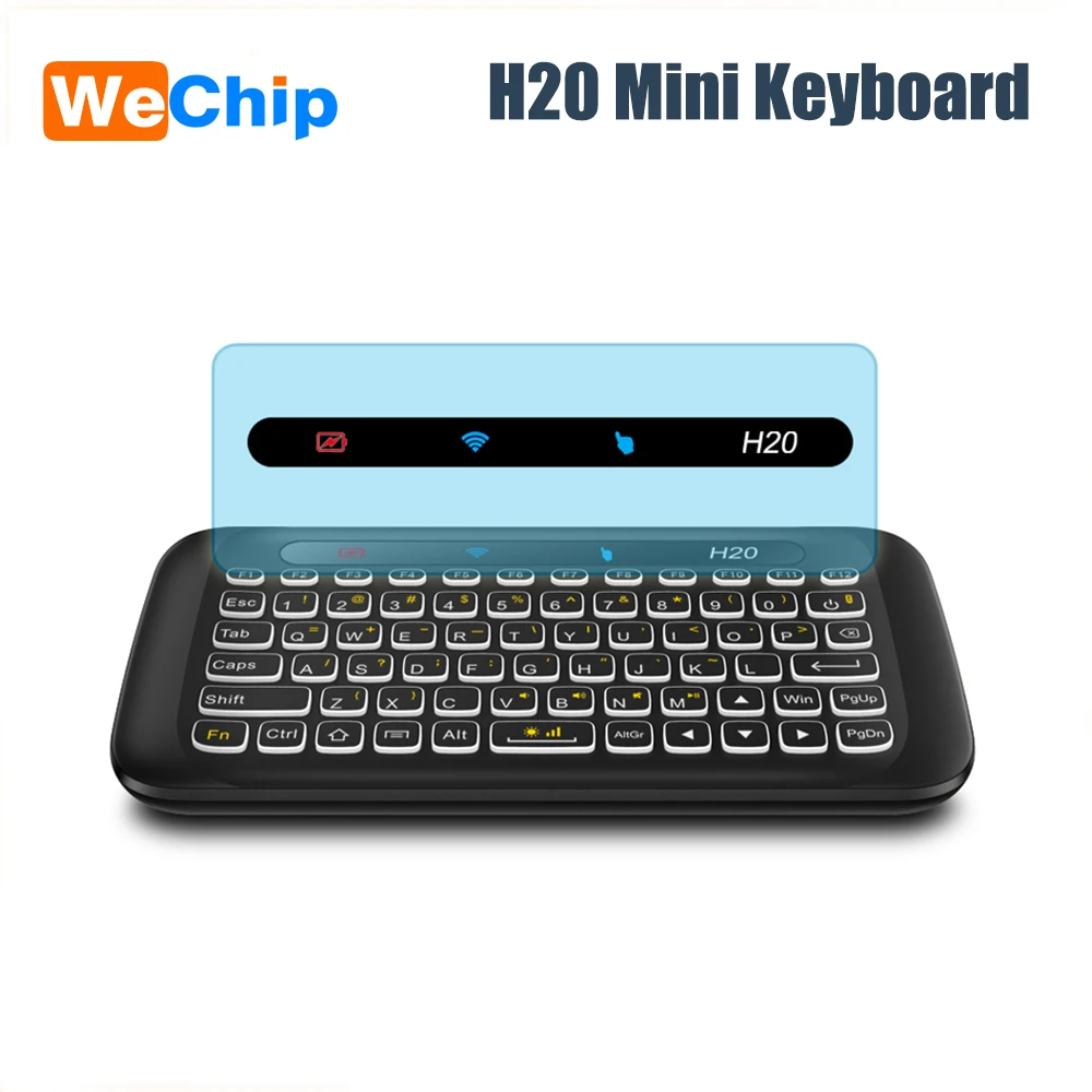 

Wechip 2.4GHz Wireless Keyboard H20 Colorful Backlight Remote Control IR Learning Air mouse For tv box Smart TV PK D8S