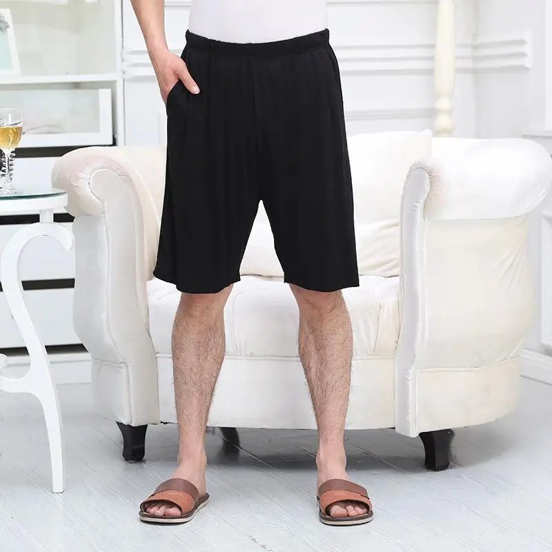 

Men Loose Modal Pajama Shorts Solid Strech Knee Length Waist Home Sleep Summer Elastic Shorts Pajamas Home,