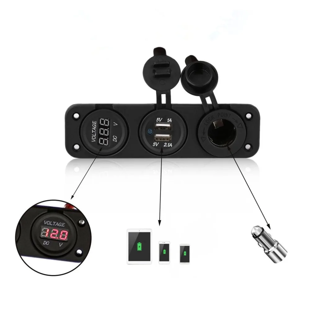 

New Waterproof Dual USB Power Socket Panel Mount 12 Volt Outlet Motorbike Charger Motorcycle