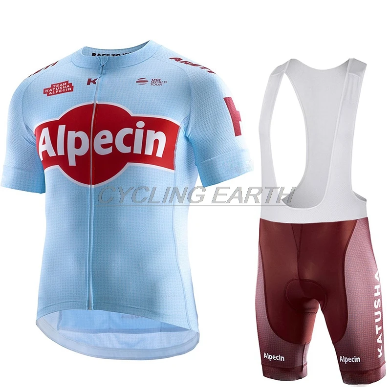 

KATUSHA 2019 Men Summer Cycling Set Uniform Maillot Ropa Ciclismo Jersey Bike Jersey Set Bike Bicycle Wear MTB gel pad Alpecin