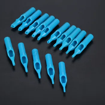 

50pcs Tattoo Needle Tips Mixed Plastic Disposable Cap Nozzles Tubes Round Flat Mouth Blue 3R 5R 7R 9R 11R 5F 7F 9F 11F 13F