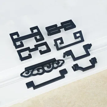

Zinc Alloy Black Finish Handle Cabinet Drawer Pull Knob Door Pull Artistical Chinese Style Furniture Hardware