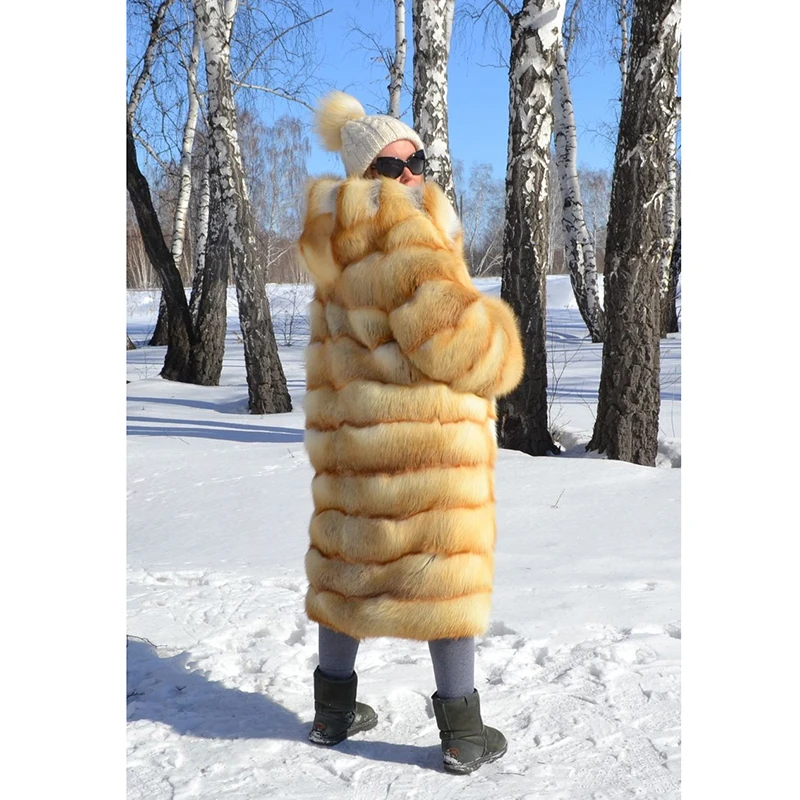 TOPFUR Natural Gold Fox Fur Jacket With Hood Thick Warm New Real Fur Jacket Casual Long Fur 2018 Luxury Real Fur Coat Women TOPFUR Natural Gold Fox Fur Jacket With Hood Thick Warm New Real Fur Jacket Casual Long Fur 2018 Luxury Real Fur Coat Women