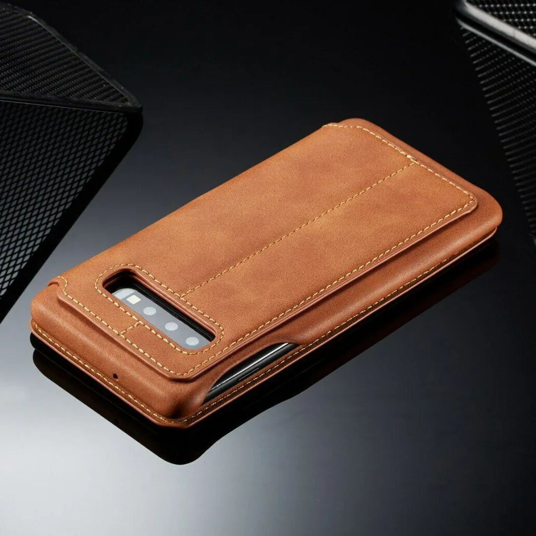 Luxury Leather Phone Case Capa For Samsung Galaxy S10E S10 Plus Flip Stand Leather Wallet Card Cover For Galaxy S10E S10 Plus