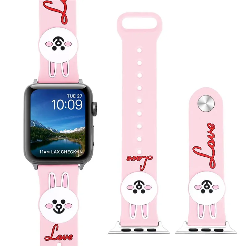 Кожаный ремешок в горошек с изображением Минни Микки и кошки hello kitty для Apple Watch серии 4, 3, 2, 1, ремешок для iWatch 38, 42 мм, 40, 44 мм, мышь - Цвет: color 8