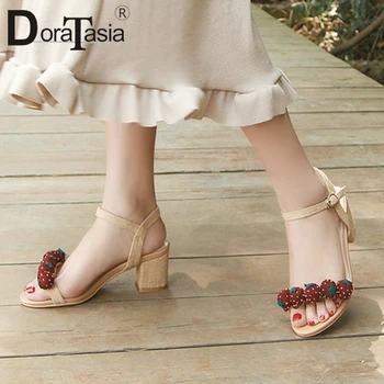 

DORATASIA Brand New Fashion INS Hot Summer Sandals 2019 Sweet Strawberry Ladies High Heels Shoes Woman Casual Party Sandals