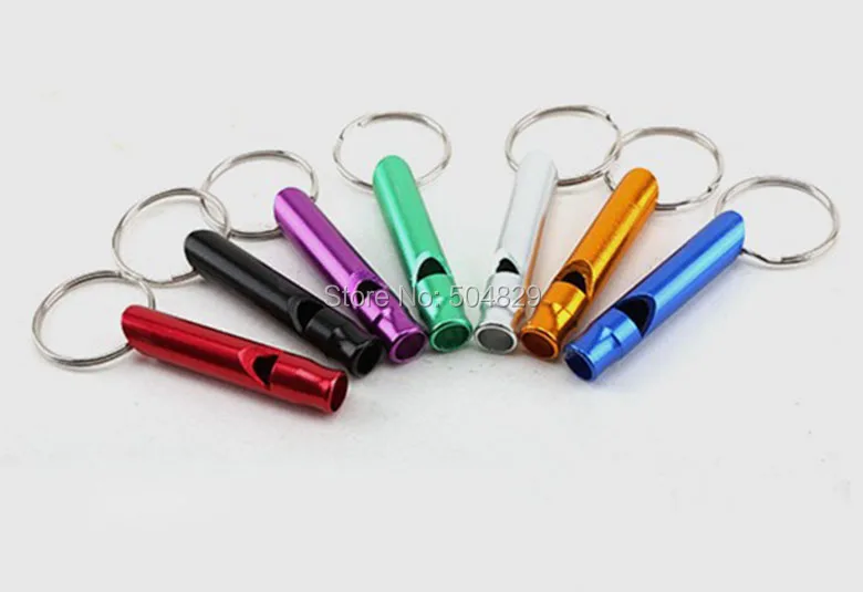 1000 pcs/lot Outdoor Safety Survival Emergency Whistle Key Chain Aluminum Alloy Metal for hiking Camping