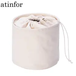 Atinfor бренд Эко хлопок парусина ведро оригинальный Drawstring макияж сумки хранения косметичка Органайзер сумка Вставить сумка для сумки