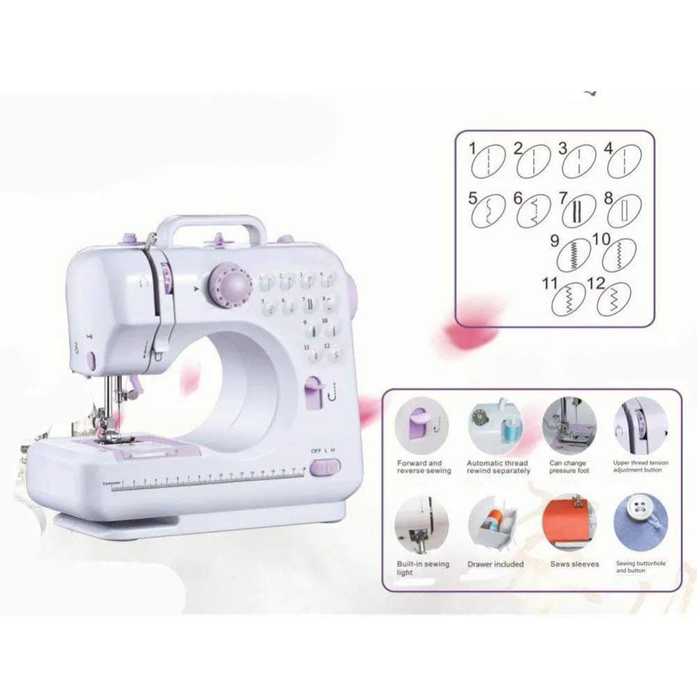 

Multi-functional Household DIY Sewing Machine with 12 Kinds of Stitches to Meet Different Sewing Needs, Easy and Safe to Use