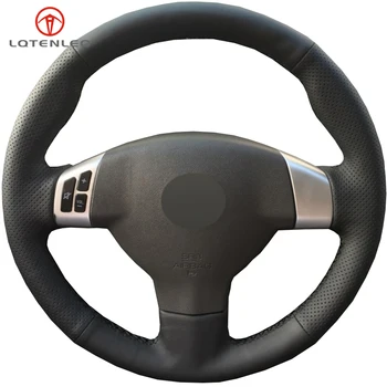 

LQTENLEO Black Artificial Leather DIY Hand-stitched Car Steering Wheel Cover For Changan Alsvin V5 2012