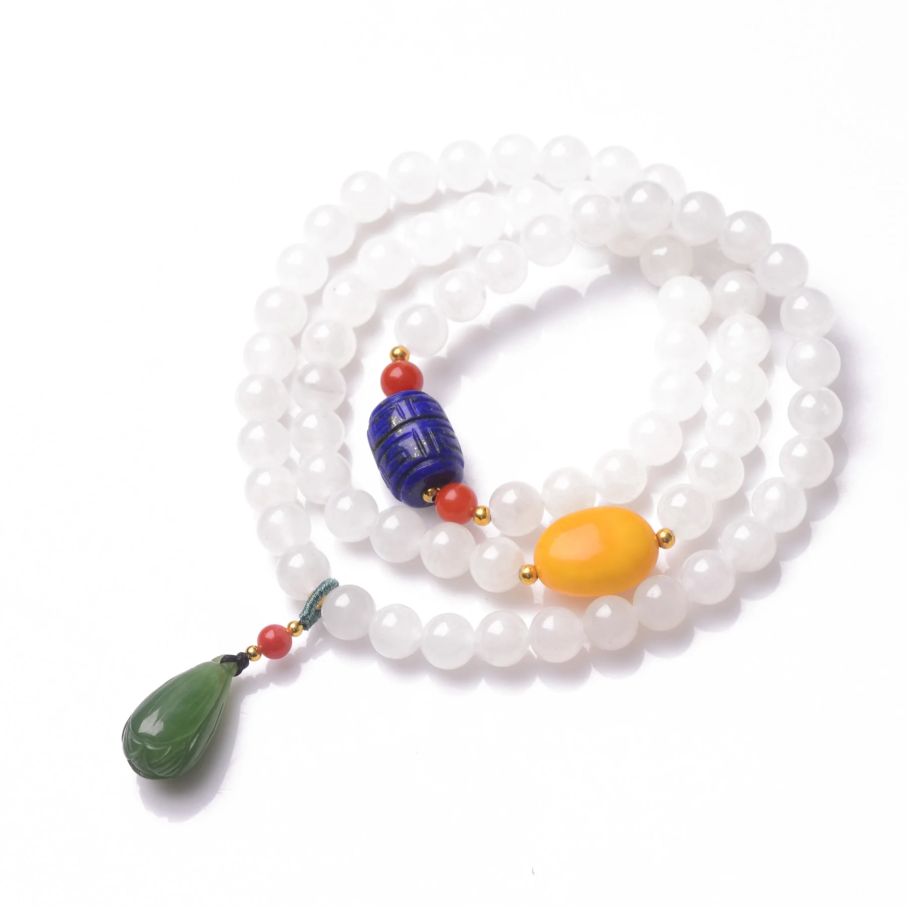 

Handmade Authentic Hetian Crystal Beads Bracelets 7mm