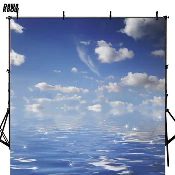 

DAWNKNOW Seawater Sky Cloud Vinyl Photography Background For Baby New Fabric Polyester Backdrop For Family Photo Studio F2601