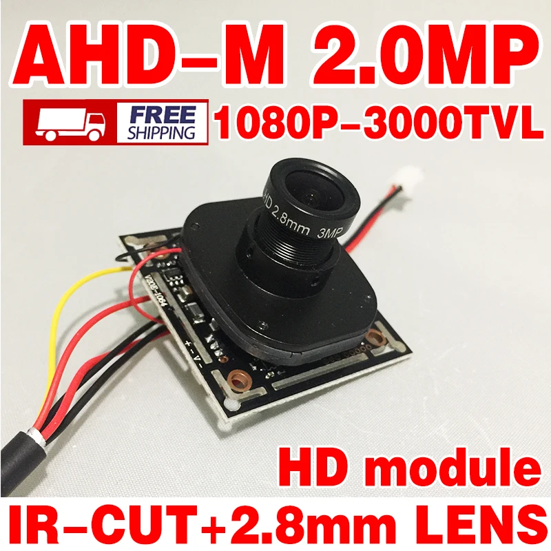 

Real 1920*1080p adhm 2.0MegaPixe Finished HD Camera chip board Monitor module 2.8MM lens Wide Angle Include bnc cable+IR-cut
