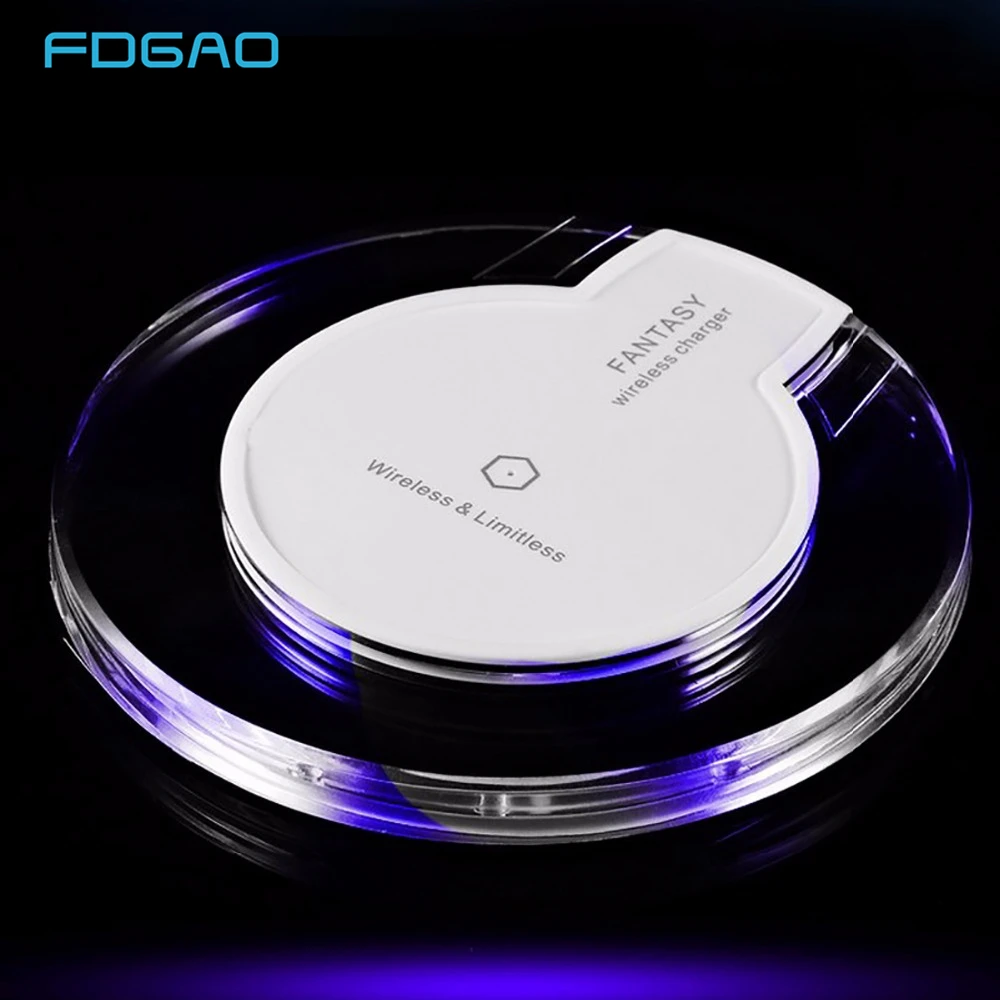

FDGAO Qi Wireless Charger For Apple iPhone XS Max X 8 Plus Samsung Note 9 8 S9 S8 USB Visible Desktop Fast Wireless Charging Pad