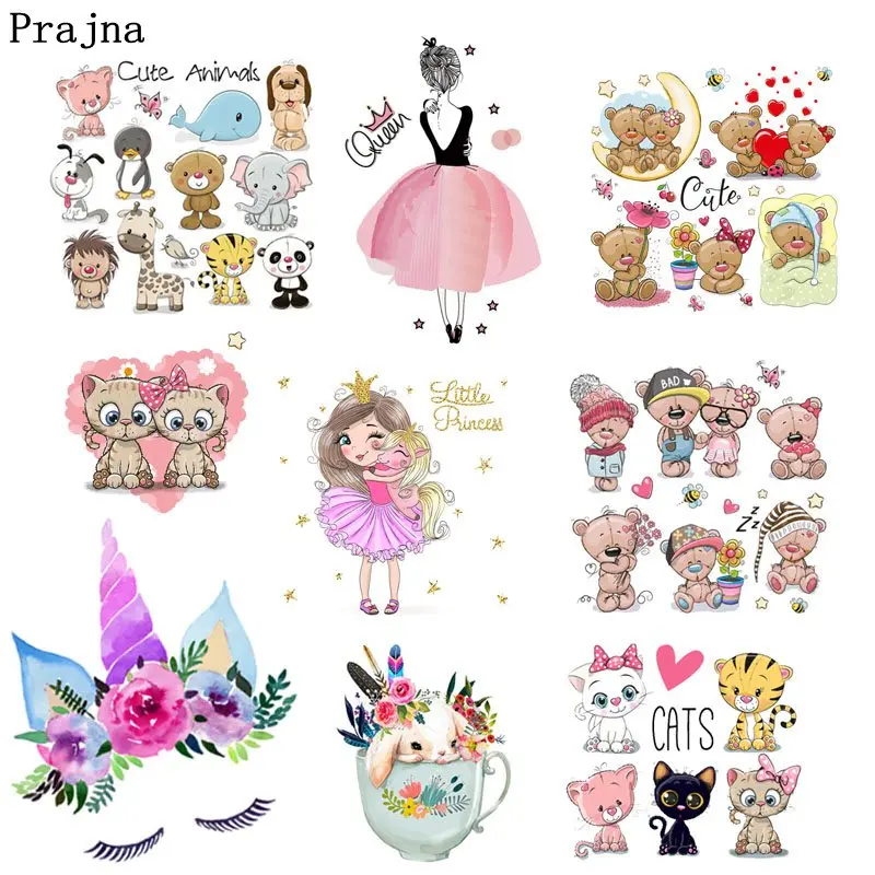Prajna милые животные Единорог Железный На переноске Гладильные наклейки DIY
