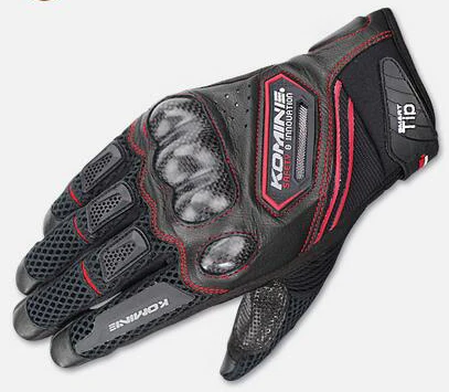 

KOMINE GK-167 Carbon Fiber Mesh Motocross Dirt Bike Motorsports Racing Black Red Gloves Men