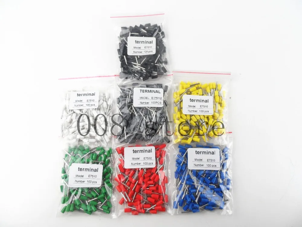 100Pcs E7508 20AWG 0.75mm2 Black Wire Crimp Terminal Insulated Bootlace Ferrule