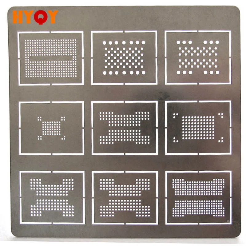 9in1 Шаблон трафарет для памяти на носителе EMMC BGA153 162 169 186 BGA136 BGA152 BGA272 BGA63 BGA132 BGA100 BGA316 LGA60 LGA50 BGA - Цвет: 9in1 Template