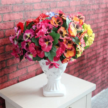 

Artificial Flowers Simulation Silk Flower Pansy Wedding Party Garden Decor Plastic Fake Plant Home Decoration Accessories