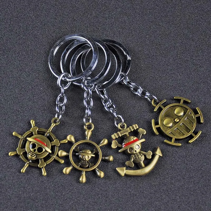 Retro Car keychain Action Figure Luffy Zoro SANJI NICO ROBIN NAMI Metal Key ring Pendant Kids Birthday Christmas Gifts toys|Игровые