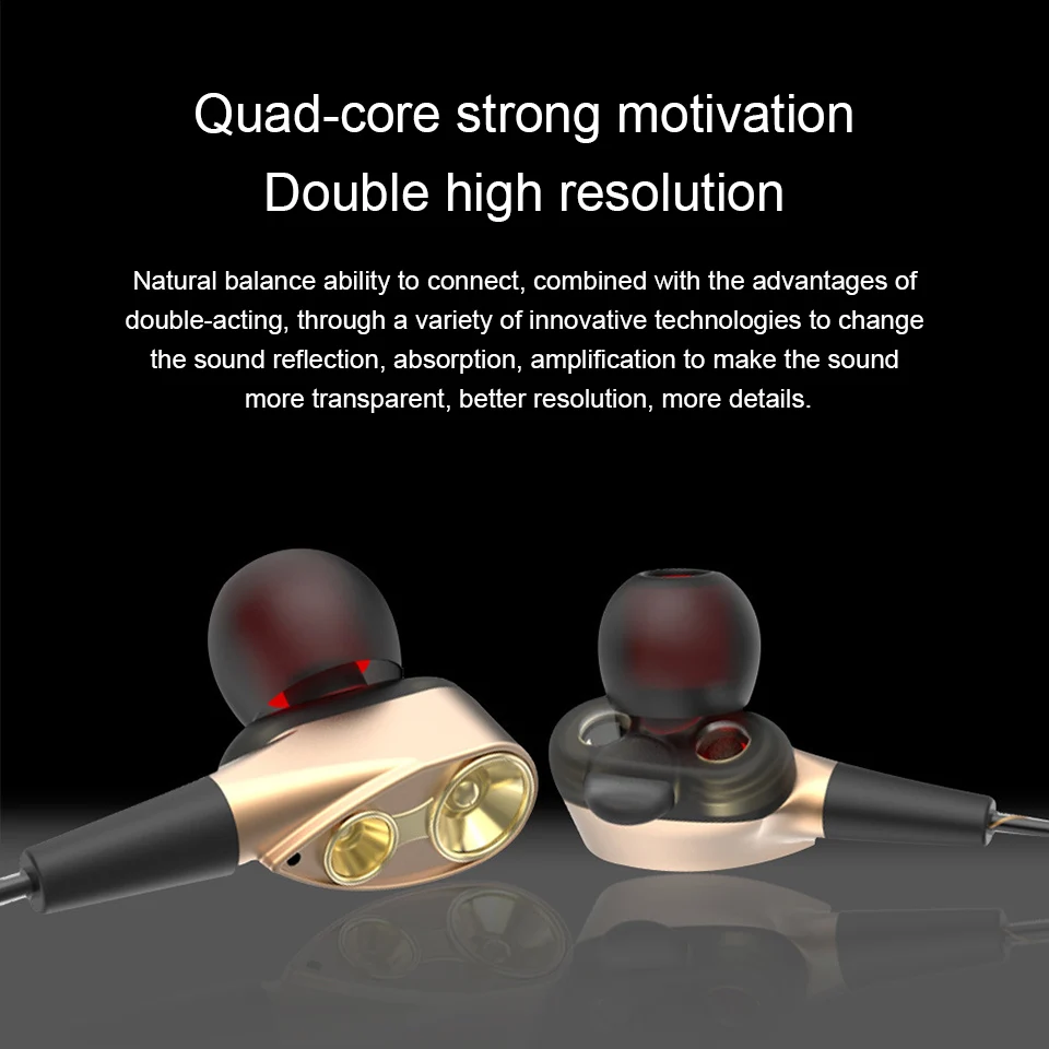MoreBlue S41 HIFI монитор наушники двойной драйвер Спорт Бег стерео гарнитура бас