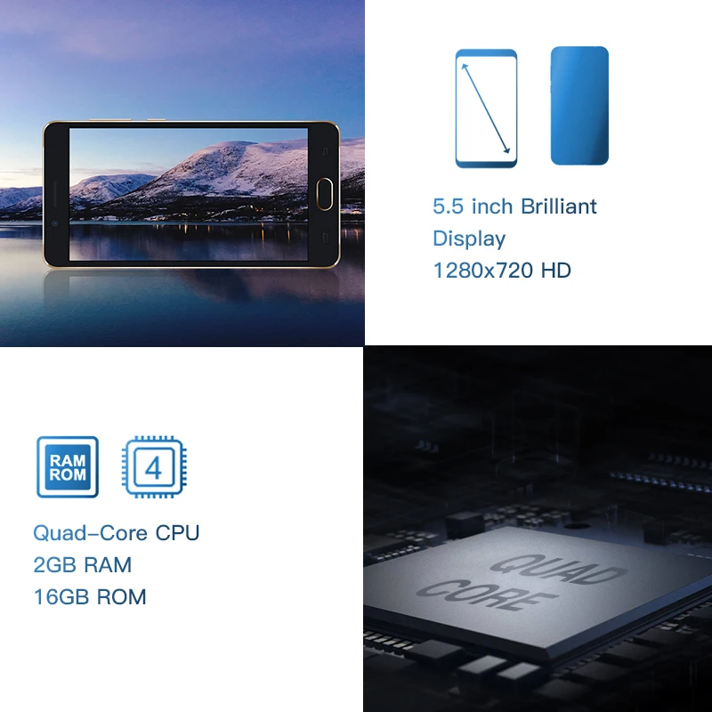 Оригинальный KENXINDA S9 5 дюйма 4G Phablet Android 7 0 4 ядра MTK6737 2 Гб Оперативная память 16