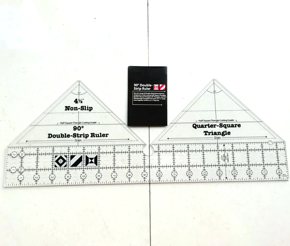 

new ruler Non-slip 90 Degree Double Strip Quilt Ruler #MSW-02