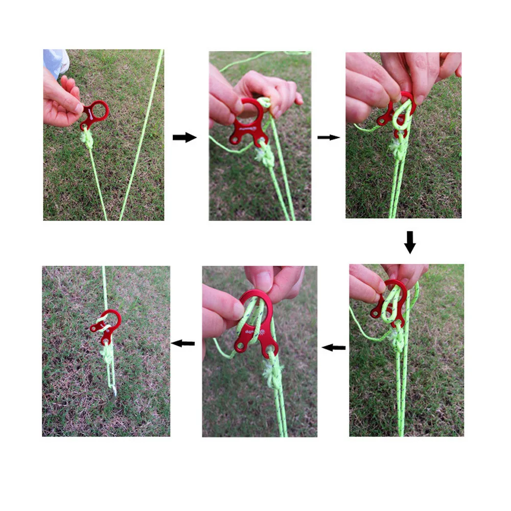 Открытый трос с тремя отверстиями быстрый инструмент регулировки пряжки палатка Улитка ветер Стопор 3 цвета доступны