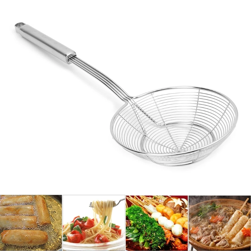 Solid Spider Strainer Skimmer Ladle Stainless Steel Kitchen Utensil ...