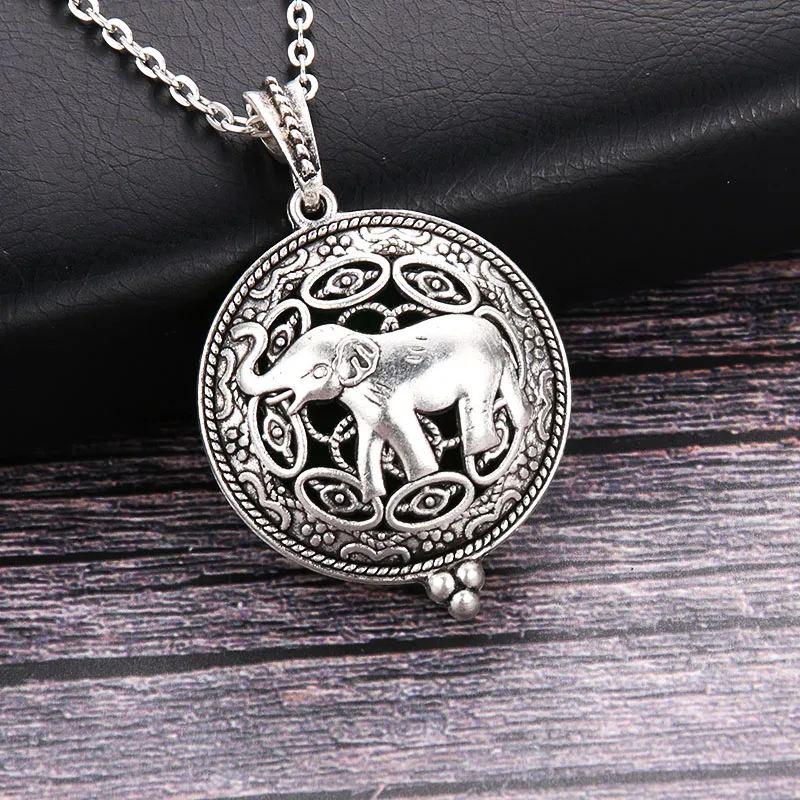 

1pc Elephant Vintage Aromatherapy Perfume Essential Oils Diffuser Necklace Locket Necklace Pendant Dream Catcher Necklace 8536