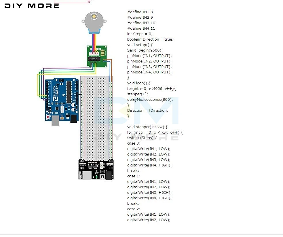 ATmega328 UNO R3 Mega328p макетная плата+ ULN2003 шаговый двигатель 28BYJ-48 драйвер MB102 макетная плата модуль питания